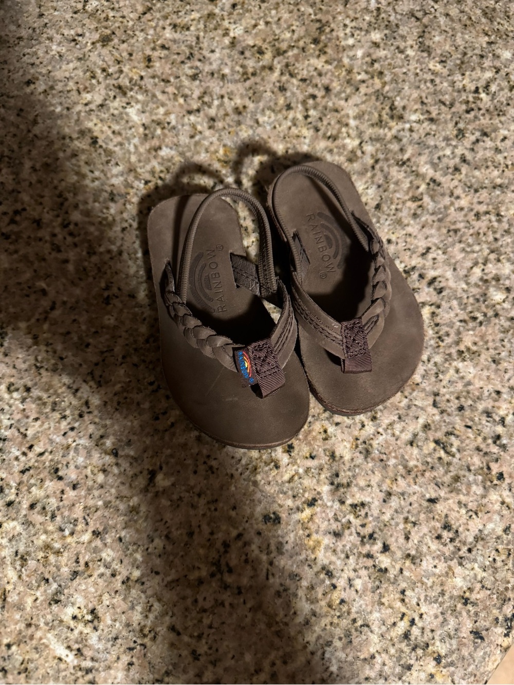 Rainbow Kids Brown Braided Toe-Post Sandals
